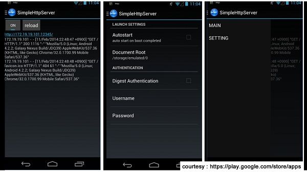 Simple HTTP server Android App